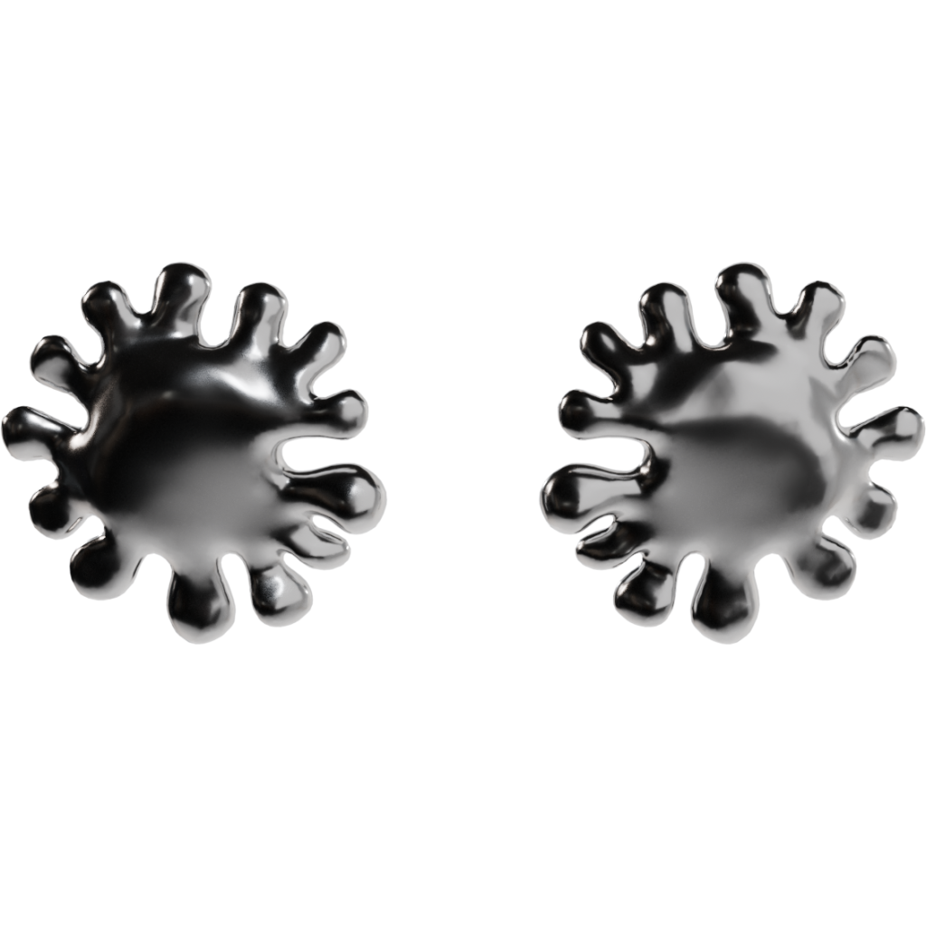 Ondulé Lunaire earrings in rhodium-plated 925 sterling silver, soft glowing wave form